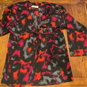 Giovannozzi colorful silk blazer.  Black / pink / red. Pockets.  Vintage. EUC!